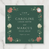 Art Nouveau Bloemenbruiloft Bedankjes Labels (Achterkant)