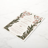 Art Nouveau Bloemenbruiloft Folie Uitnodiging (Gedraaid)