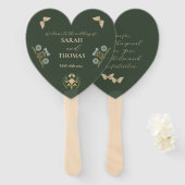  Art Nouveau Bloemenbruiloft Handwaaier (Voorkant en achterkant)