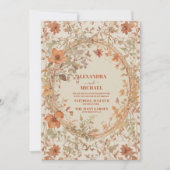 Art Nouveau Bloemenbruiloft Kaart (Voorkant)