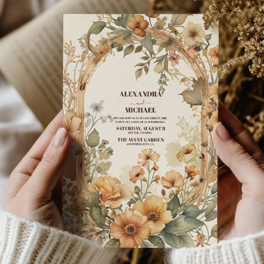 Art Nouveau Bloemenbruiloft Kaart