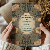 Art Nouveau Bloemenbruiloft Kaart