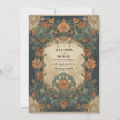  Art Nouveau Bloemenbruiloft Kaart (Voorkant)