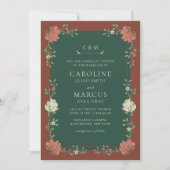 Art Nouveau Bloemenbruiloft Kaart (Voorkant)