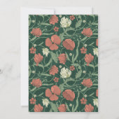 Art Nouveau Bloemenbruiloft Kaart (Achterkant)