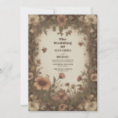  Art Nouveau Bloemenbruiloft Kaart (Voorkant)