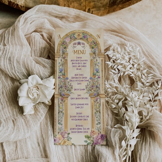  Art Nouveau Bloemenbruiloft Menu