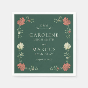 Art Nouveau Bloemenbruiloft Servet