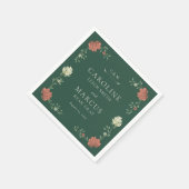 Art Nouveau Bloemenbruiloft Servet (Hoek)