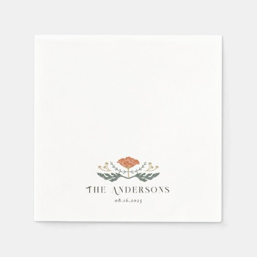 Art Nouveau Bloemencocktail servet (Voorkant)