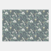 Art Nouveau Bloemencrème Groen Inpakpapier Vel (Voorkant 2)