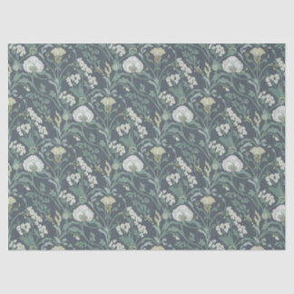 Art Nouveau Bloemencrème Groen Tissuepapier