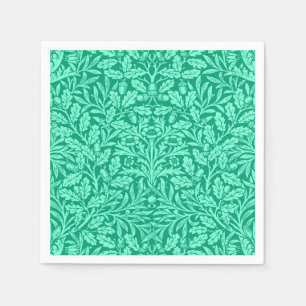 Art Nouveau bloemendamask, turquoise en aqua Servet