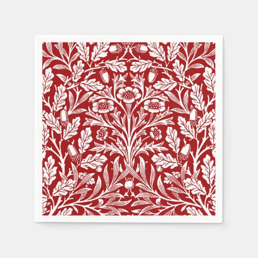 Art Nouveau Bloemendamast, Donkerrood en Wit Servet (Voorkant)