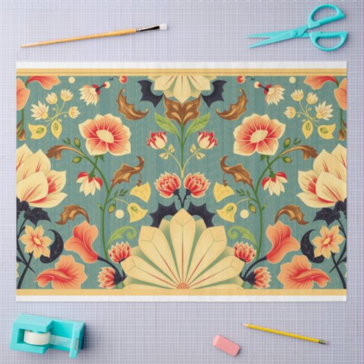 Art Nouveau Bloemendecoupage Tissuepapier (Craft)