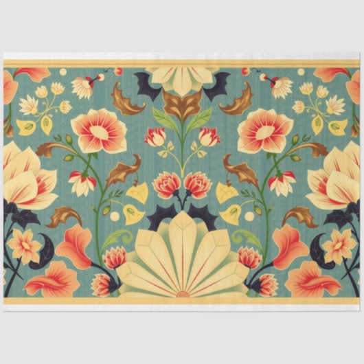 Art Nouveau Bloemendecoupage Tissuepapier (Voorkant)