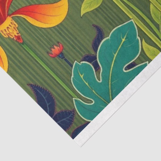 Art Nouveau Bloemendecoupage Tissuepapier (Detail)