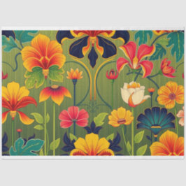 Art Nouveau Bloemendecoupage Tissuepapier
