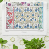 Art nouveau bloemendistel textiel art verneuil theedoek (Gevouwen)