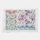 Art nouveau bloemendistel textiel art verneuil theedoek (Horizontaal)