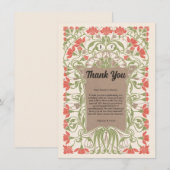 Art Nouveau bloemenelegantie Bedankkaart (Voorkant / Achterkant)