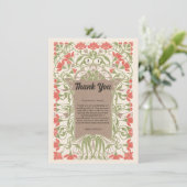 Art Nouveau bloemenelegantie Bedankkaart (Staand voorkant)