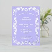 Art nouveau bloemenframe folie uitnodiging (Staand Voorkant)