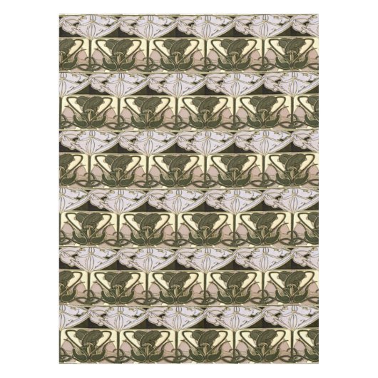 Art Nouveau Bloemenfries van Alphonse Mucha Tafelkleed (Voorkant)