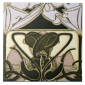 Art Nouveau Bloemenfries van Mucha Tegeltje (Voorkant)