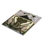 Art Nouveau Bloemenfries van Mucha Tegeltje (Zijkant)