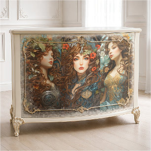 Art Nouveau bloemengodin in vintage Victoriaanse s Tissuepapier