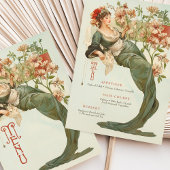 Art Nouveau Bloemengodin Menu Kaart