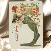 Art Nouveau Bloemengodin Menu Kaart