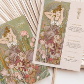  Art Nouveau Bloemengodin Menu Kaart