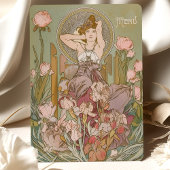  Art Nouveau Bloemengodin Menu Kaart