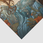 Art Nouveau Bloemengodin Victoriaans Boho Tissuepapier (Detail)