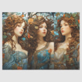 Art Nouveau Bloemengodin Victoriaans Boho Tissuepapier (Voorkant)