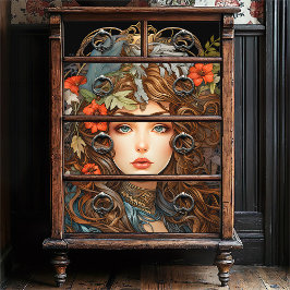  Art Nouveau Bloemengodin Victoriaans Boho Tissuepapier