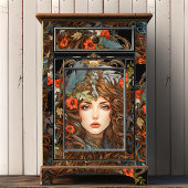 Art Nouveau Bloemengodin Victoriaans Boho Tissuepapier