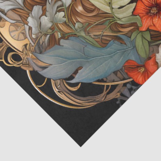 Art Nouveau Bloemengodin Victoriaans Boho Tissuepapier (Detail)