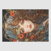 Art Nouveau Bloemengodin Victoriaans Boho Tissuepapier (Voorkant)