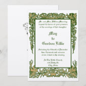 Art Nouveau Bloemengrens door H. Nelson Wedding Kaart (Voorkant / Achterkant)