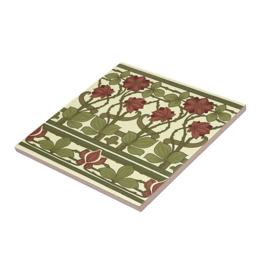 Art Nouveau  Bloemengrens Frieze Tegeltje (Zijkant)