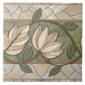 Art Nouveau Bloemengrens ornament Tegeltje (Voorkant)