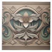 Art Nouveau Bloemengrens ornament Tegeltje (Voorkant)