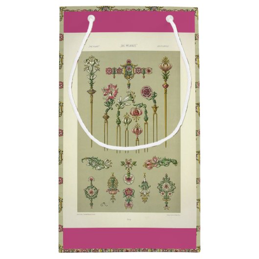 Art nouveau bloemenhaarspeld Victoriaans sieraden  Klein Cadeauzakje (Achterkant)