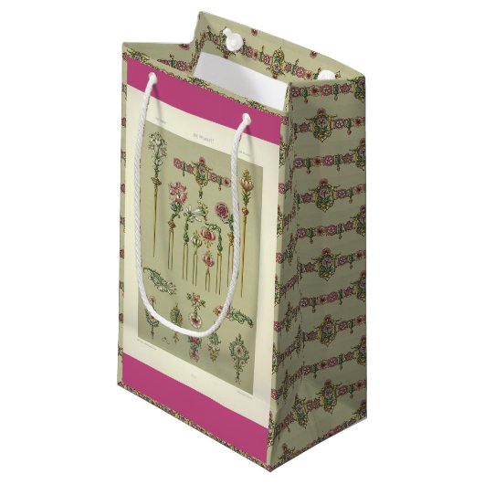 Art nouveau bloemenhaarspeld Victoriaans sieraden  Klein Cadeauzakje (Voorkant Gekanteld)