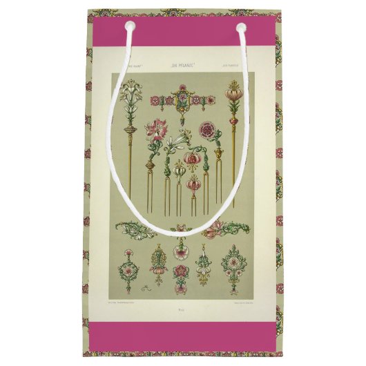 Art nouveau bloemenhaarspeld Victoriaans sieraden  Klein Cadeauzakje (Voorkant)