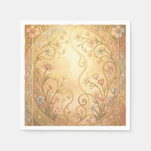 Art Nouveau bloemenkader vintage sierrand Servet