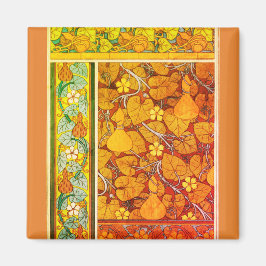 Art nouveau bloemenkalebas elegante herfst sinaasa magneet